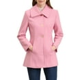 thumbnail image 5 of Unique Bargains Women's Turn-Down Collar Pockets Outwear Winter Coat XS Pink, 5 of 7
