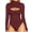 Burgundy, variant on MOYIKO Mock Neck Cutout Front Tops Long Sleeve Body Suits for Womens,Size S-XXL