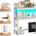 thumbnail image 4 of SONGMY 45.2" Desk Shelf，2-Tier Adjustable Multipurpose Solid Wood Desktop Hutch Shelf，Countertop Storage Organizer Rack with 3 Desktop Display Rack for Dorm,Office Home,White, 4 of 8