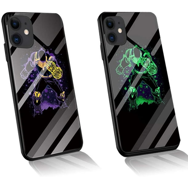 Marvel Hero Luminous Case For Iphone Xr Tempered Glass Back Cover Bumper Style Case Thanos Iphone Xr Glow In The Dark Walmart Com Walmart Com
