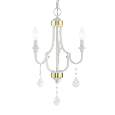 

Livex Lighting 41273 Glendale 3 Light 14 Wide Crystal Pendant - White