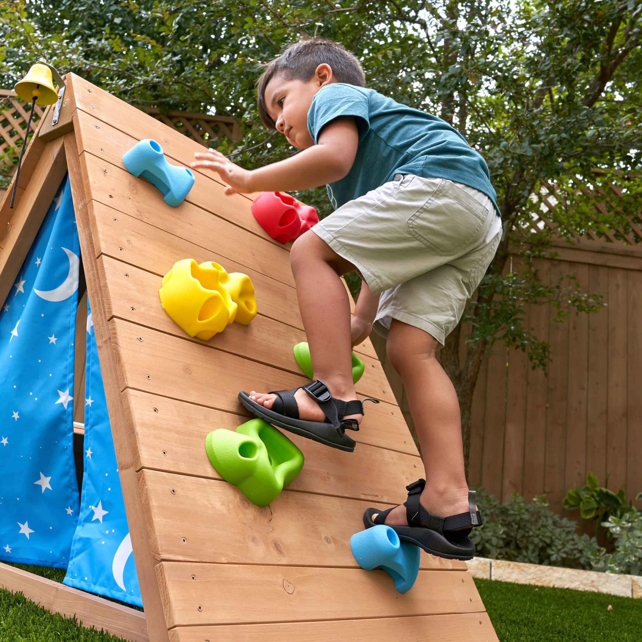 KidKraft A-Frame Wooden Hideaway  & Climber Toddler Climbing Toy - image 5 of 11