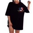 thumbnail image 2 of Camiseta de Cuello Redondo Impresa Delantera Y Trasera Del Día de la Independencia de las Mujeres, Tops Cortos Casuales para las Mujeres, 2 of 5