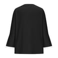 thumbnail image 5 of Sevevn Cardigan Sweaters for Women Women's Solid 3/4 Sleeve Flared Cuffs Lace Linen Cardigan Early Access Deals Black XL, 5 of 6