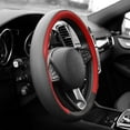 thumbnail image 4 of FH Group FH2009-RED Housse de Volant en Cuir Véritable Géométrique Chic - Rouge, 4 of 7
