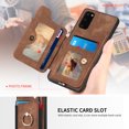 thumbnail image 2 of Nalacover For Samsung S20 Case Ring Holder Kickstand with Credit Card Holder, Back Flip Premium Leather Magnetic Clasp Removable Wirst Hand Strap Cover for Samsung Galaxy S20, Brown, 2 of 15