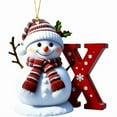 thumbnail image 1 of Snowman Christmas Ornaments 2025 Cute Christmas Tree Letter Decoration Personalized Hanging Pendants Indoor Hanging Xmas Ornament, 1 of 1