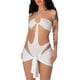thumbnail image 5 of VISgogo - Conjunto de 2 piezas de verano para mujer, color sólido con recortes y corbata halter + conjunto de minifalda envuelta VISgogo moda, 5 of 9