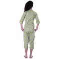 thumbnail image 4 of Moomaya Printed Cotton 3/4 Sleeve Shirt With Capri 2 Piece Nightwear Set Sleepwear For Womens, 4 of 7
