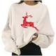 thumbnail image 1 of Sudaderas cortas estampadas de manga larga informales para mujer a la moda navideña Pompotops  gfhjh8522, 1 of 4