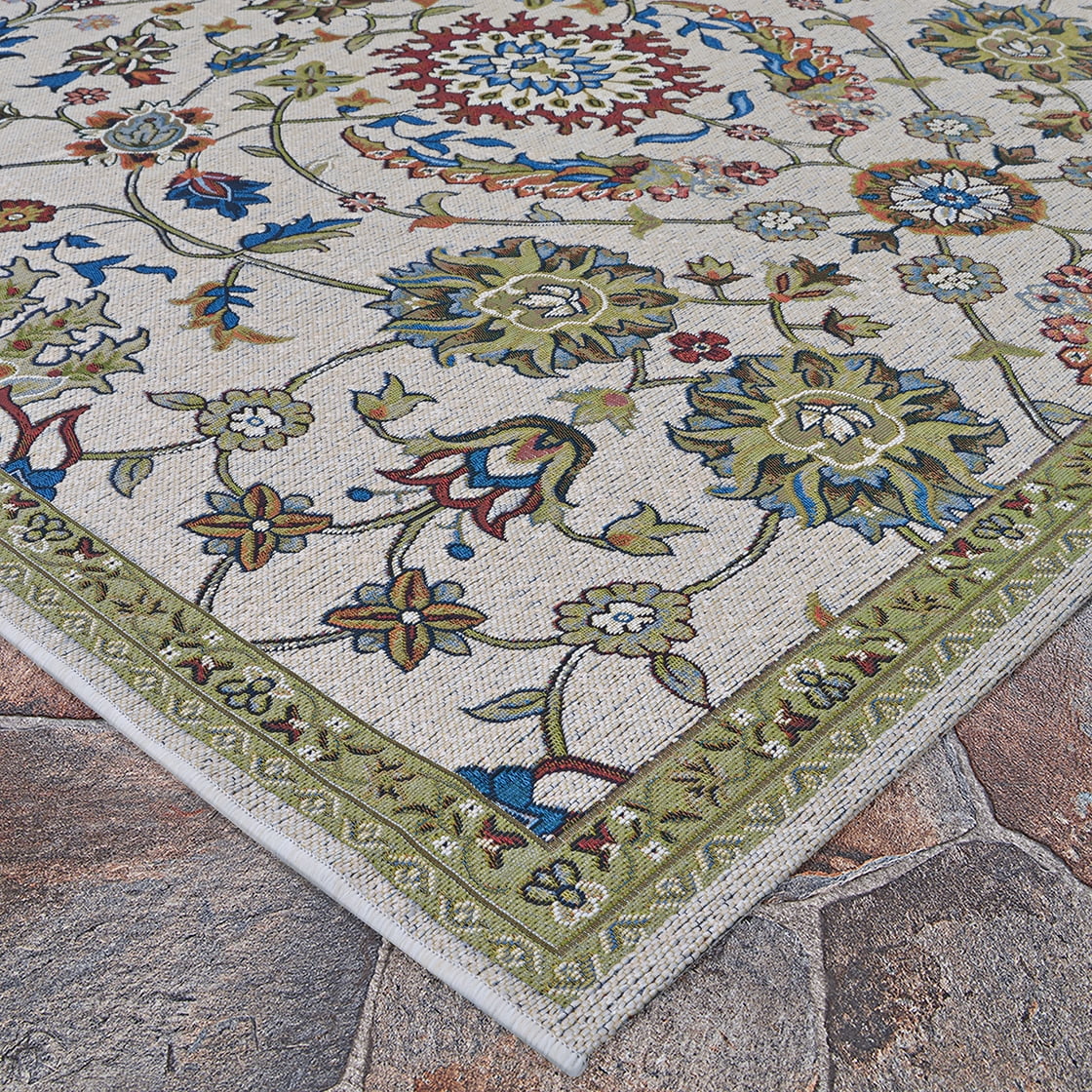 Couristan Dolce Flora Vines Indoor/ Outdoor Area Rug, Beige-Multi, 2'3" x 3'11"