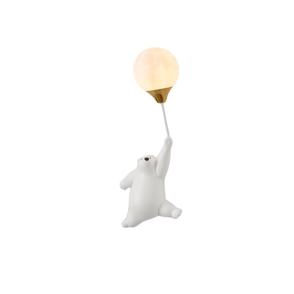Enqiretly Acrylic Bear Wall Lamp For Girl Bedroom Bedside Super Cute No Blue Light Hazard Eye Protection