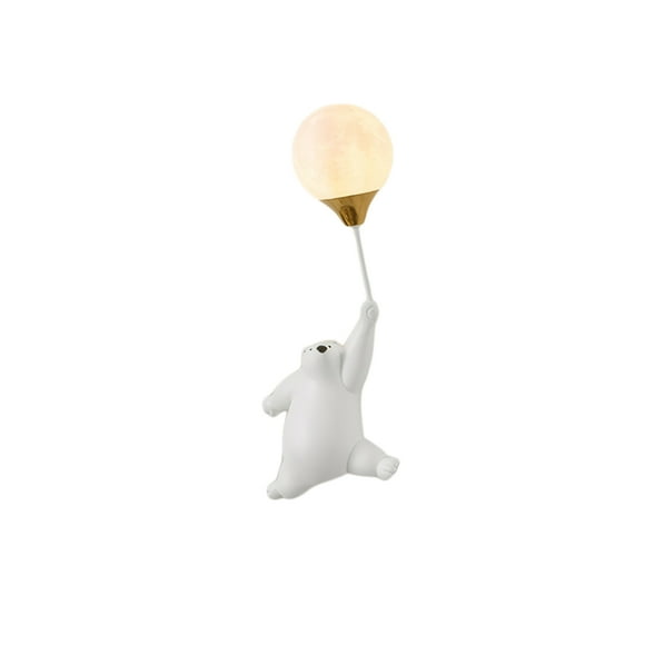 Enqiretly Acrylic Bear Wall Lamp For Girl Bedroom Bedside Super Cute No Blue Light Hazard Eye Protection