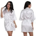 thumbnail image 3 of Dengjunhu Women Satin Robes Sexy Silky Bathrobe Lace V-Neck Bridesmaid Bride Party Robe Soft Sleepwear, 3 of 5