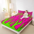 thumbnail image 4 of Homewish Cartoon Abstract Stripes Full Size Sheets, Pink Green Bed Sheets, Teens Kids Boys Girl Sheet Sets, Lightweight Room Decor, 4-Piece, 4 of 7