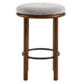 thumbnail image 4 of Fable Boucle Fabric Counter Stools - Set of 2 in Walnut Taupe, 4 of 8