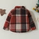 thumbnail image 2 of Gibobby blusas de vestir Niños formal Chaqueta de abrigo con estampado a cuadros de manga larga para niños y niñas(Rojo, 6-9 Meses), 2 of 5