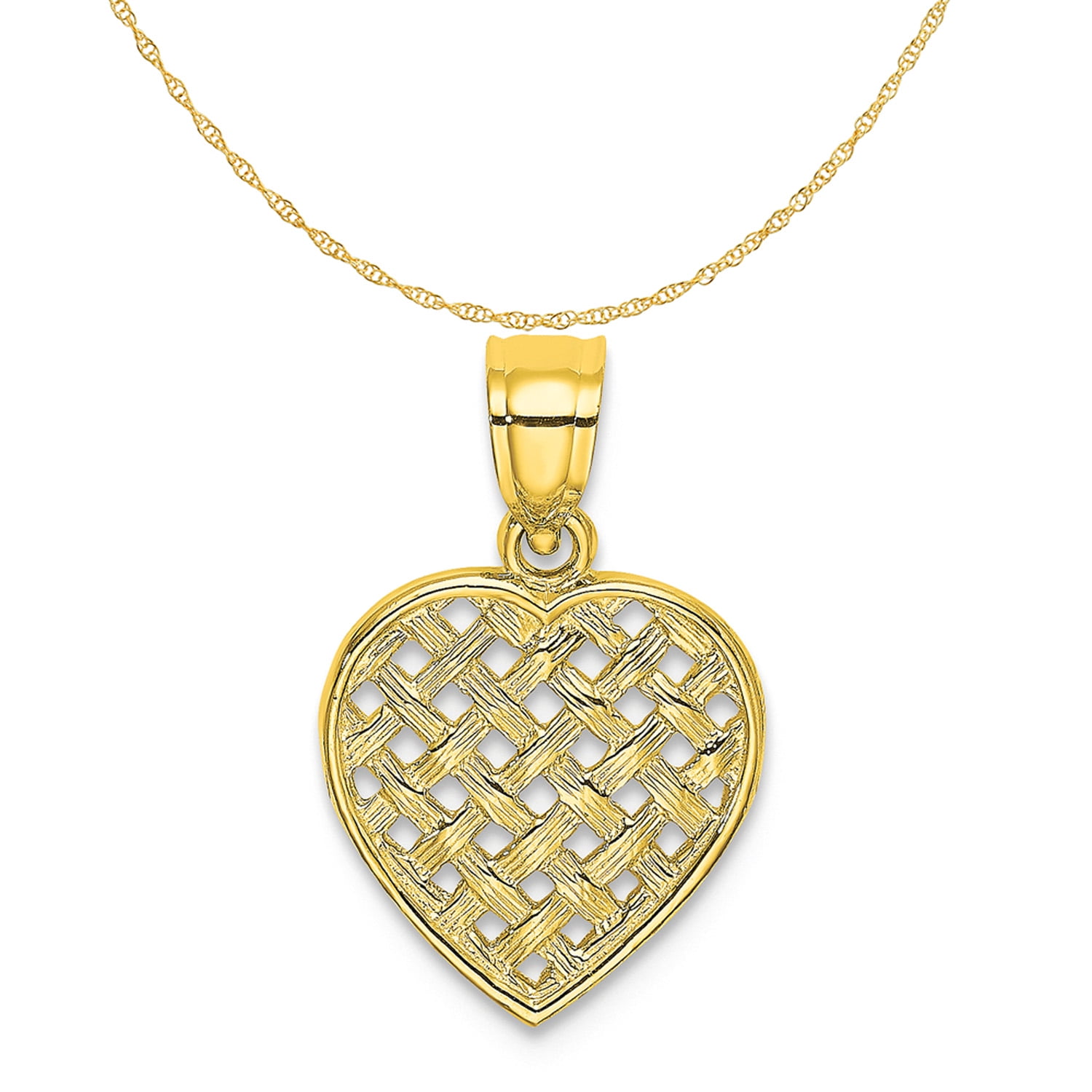 Floreo 10k Yellow Gold Nugget Heart Pendant With Optional Chain