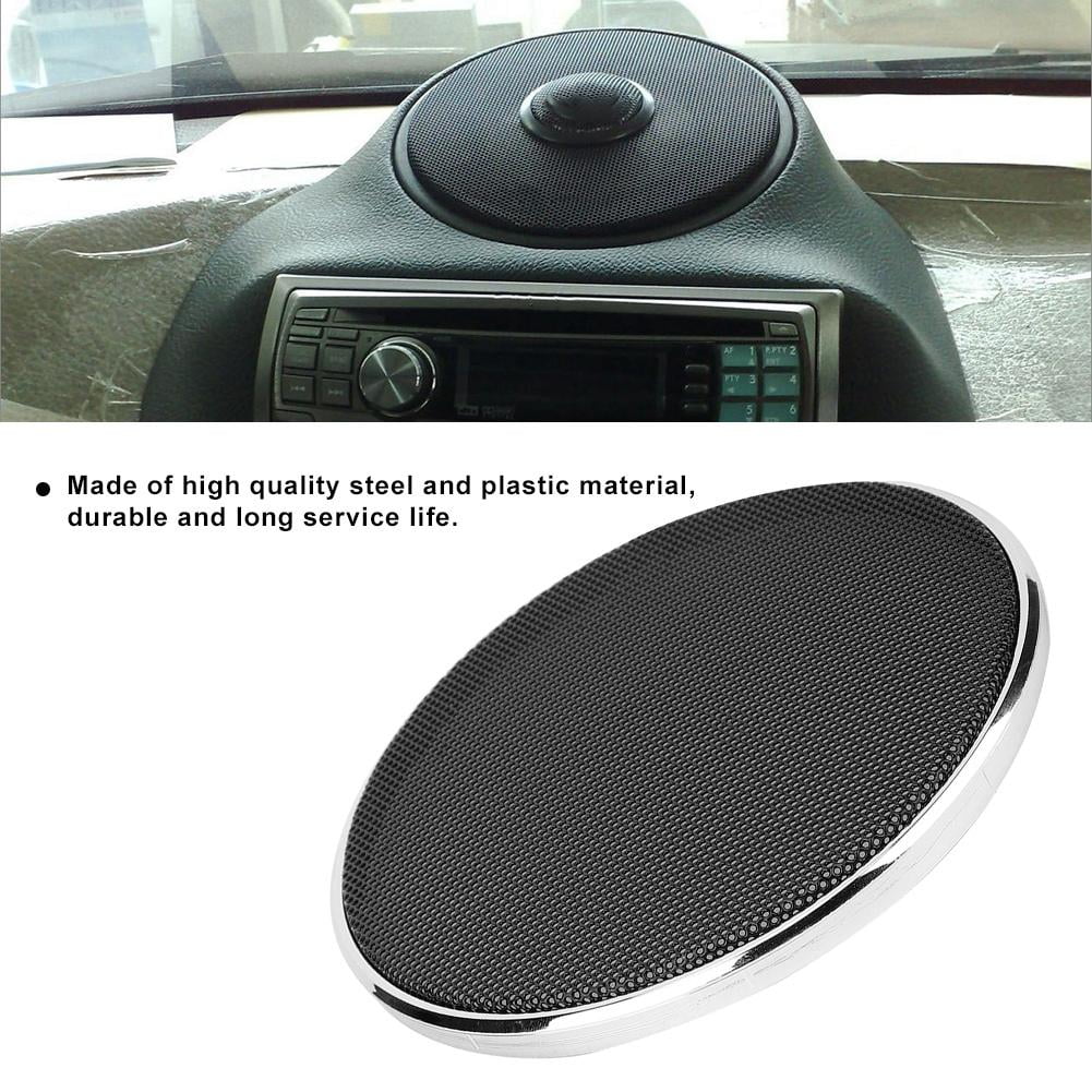 Tebru Speaker Mesh, 4in Plastic Frame Black Mesh Car Audio Speaker