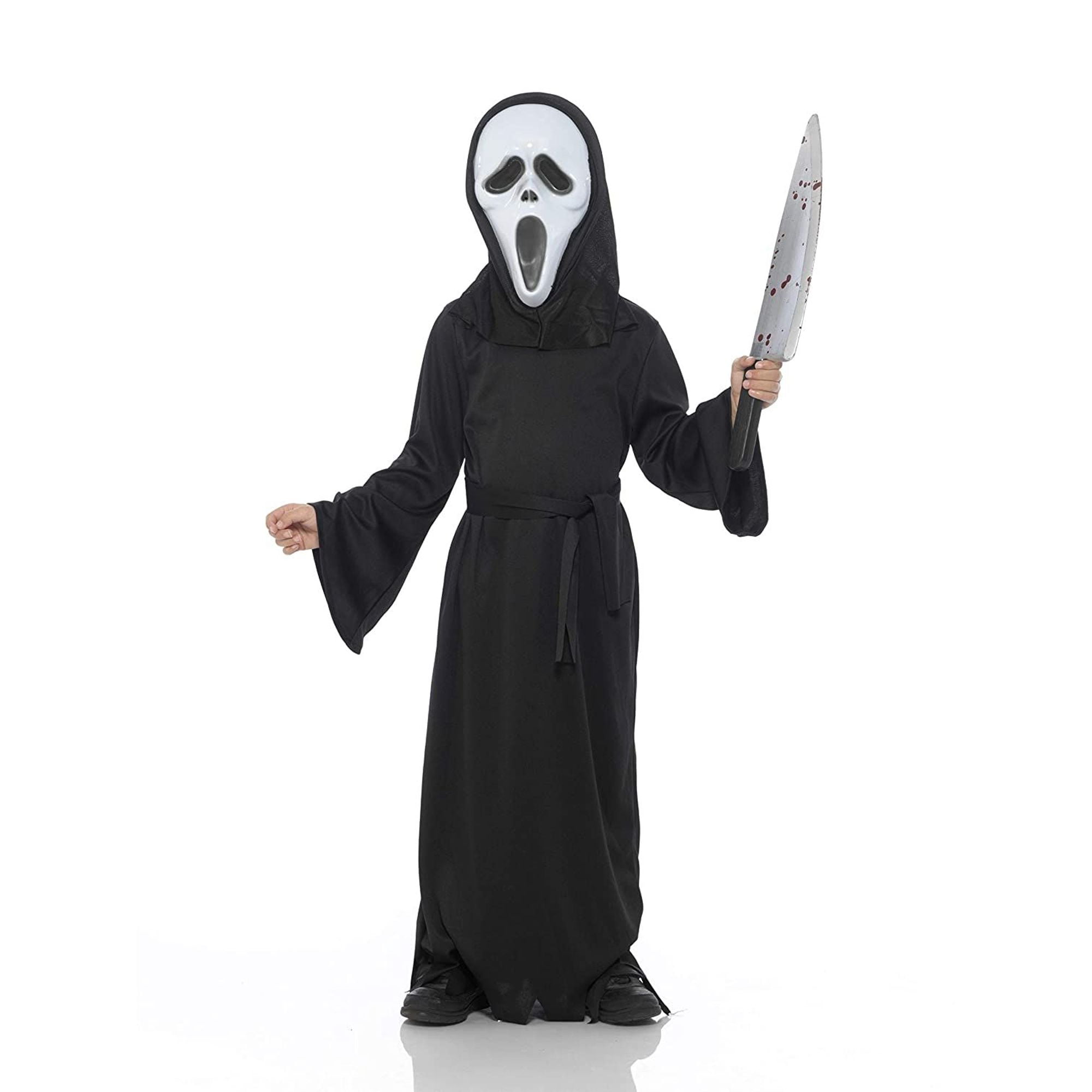 Kids Scream Costume with Ghost Face, Extra Large, Size XL, Black/White - Wa...