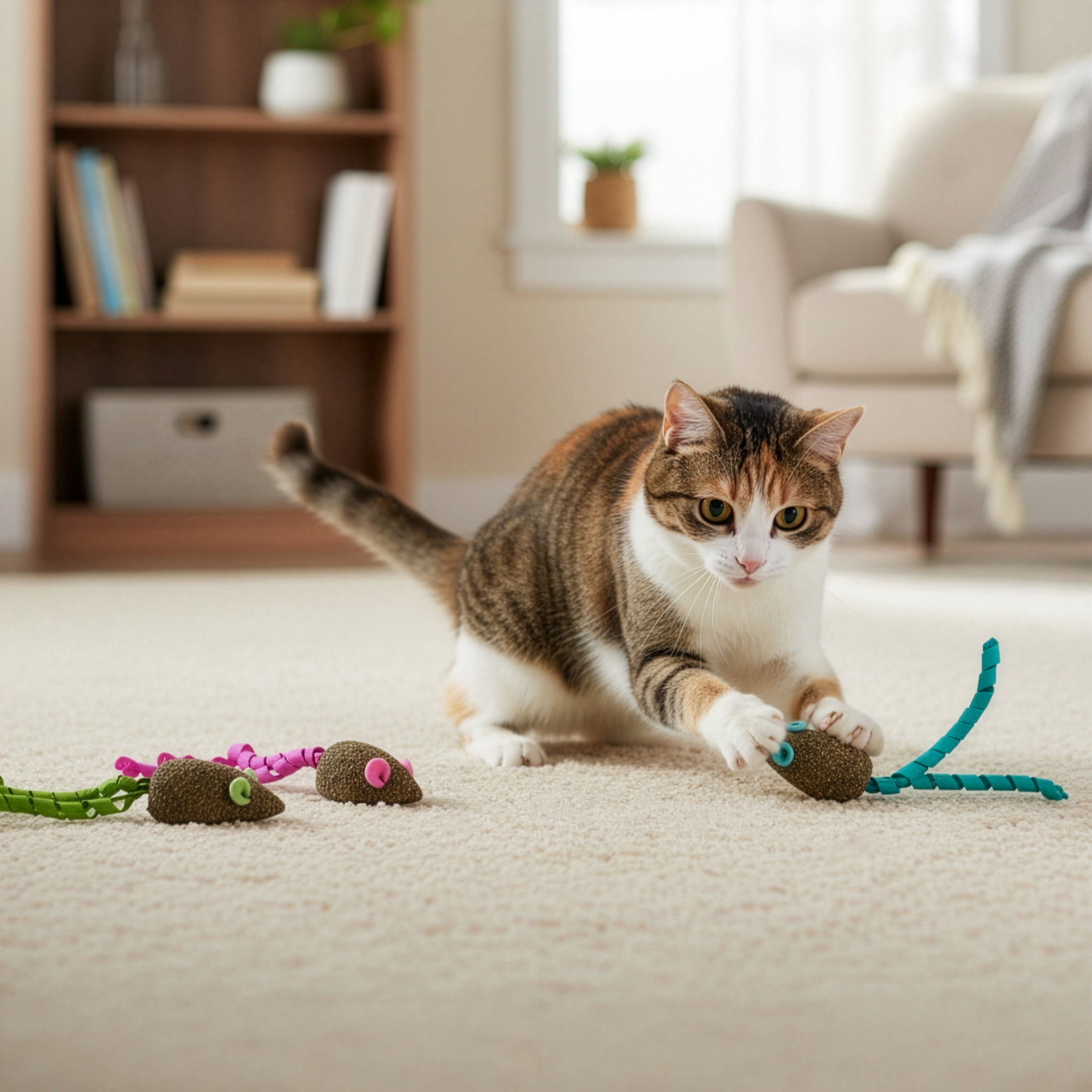 SmartyKat Magic Mice (Set of 3) Compressed Pure & Potent Catnip and Ribbon Cat Toys