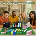 thumbnail image 3 of Casino Table Game Set,Blackjack/Texas Hold'em/Poker Set with Card Shoe,Discard Tray, Automatic Shuffler,Chip Rake,360Chips,8 Deck Playing Card ,Doubl, 3 of 7