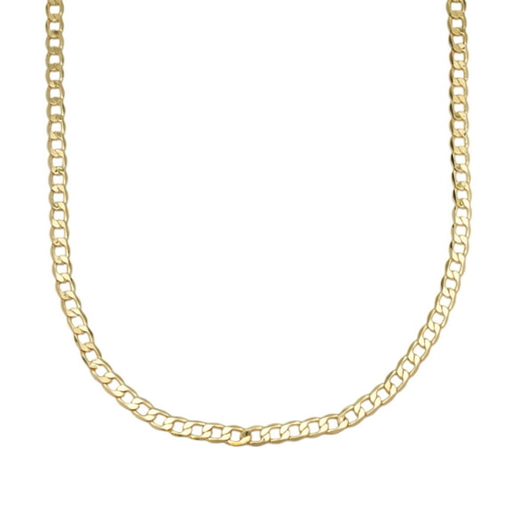 Small 14k Yellow Gold Plated Flat Figaro Link Necklace-18"