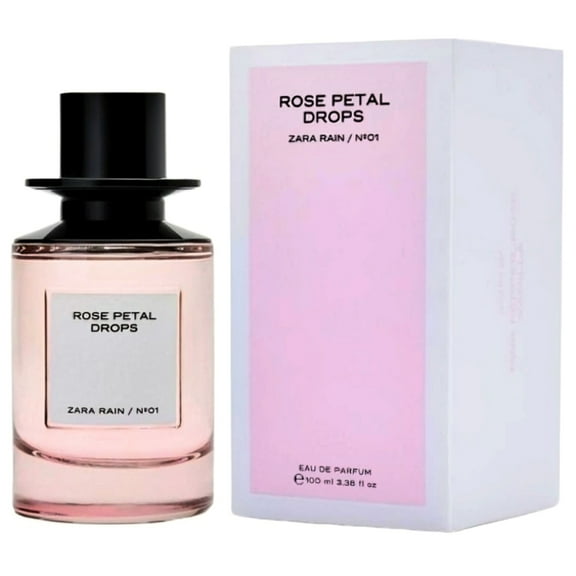 Zara Rain N°01 Rose Petal Drops Perfume for Women Floral Fruity Rose and Amber Fragrance Created by Jo Malone Eau de Parfum 100 ML (3.4 FL. OZ.)