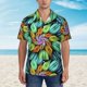 thumbnail image 2 of Fotbe Hippie Style Camisa Hawaiana para Hombre Unisex – Camisa Casual de Verano con Botones de Manga Corta de Algodón y Lino,Large, 2 of 7
