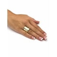 thumbnail image 3 of PalmBeach Jewelry Yellow Gold-Plated or Platinum-Plated Hammered Cigar Band Ring, 3 of 5