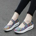 thumbnail image 4 of XIHAHA 2023 zapatos informales transpirables para mujer, mocasines con plataforma, cuñas tejidas de otoño, zapatos de tacón alto de nailon, zapatos de baile cuadrado, 4 of 5