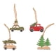 thumbnail image 1 of Juego de 4 adornos colgantes para árbol de Navidad, pintados a mano, con dibujos de coches, camiones, perros y animales, juguetes para niños, decoración navideña., 1 of 5