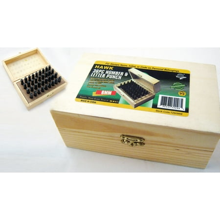 Letter Punch Set - 36 PC Number Letter Punch 6MM Set Stamp Metal Steel Stamping Kit Wood Tool Case