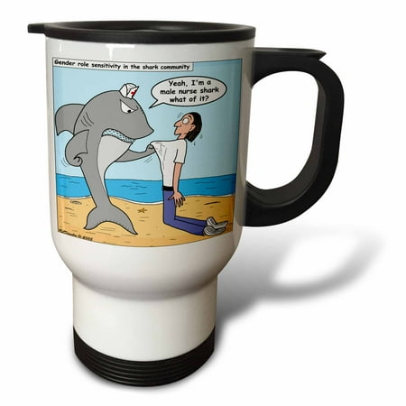 

3dRose Male Nurse Shark Travel Mug 14oz Stainless Steel