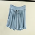 thumbnail image 6 of Bovxnpu Womens Pajama Pants Bottoms Sleep Pants Women's Capris Wide Leg Sleep Pants Elastic Waist Ruffle Comfortable Home Loungewear Sleepwear, 6 of 6