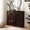Dark Walnut#9, variant on Living Room Cabinets Mid Century Modern Fluted Sideboard Cabinet with 2 Outlet Holes, Buffet Cabinet with Storage, Narrow Side Cabinet for Living Room Entryway Hallway Kitchen Coffee Bar, Dark Walnut
