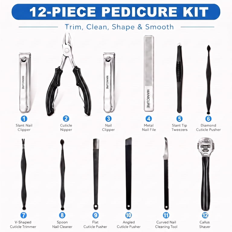 MTUYELI 12-Piece Manicure Pedicure Kit with Travel Case photo 6
