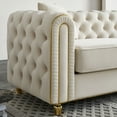 thumbnail image 5 of 86"W Luxury Modern Tufted Sofa with 2 Toss Pillows, Upholstered 3-Seater Couch for Living Room or Bedroom, Comfortable and Stylish Seating for Home or Apartment Use (Beige), 5 of 8