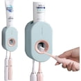 thumbnail image 2 of Toothpaste Dispenser, Wall Mounted Toothbrush Squeezer Compatible With Kids, Blue, 2 of 3