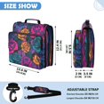 thumbnail image 3 of Neon Rainbow Roses Printed Zipper Binder with Handle&Shoulder Strap 2 inch 3 Ring 500+300 Sheet Capacity File Folder Organizer, 3 of 8