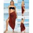 thumbnail image 3 of HAPPY BAY Women's Beachwear Summer Swimwear Swim Cover ups Beach Wraps Skirt Swimwear Bikini Plus Size Sarong Coverups One Size Solid, Dark Red, 3 of 4