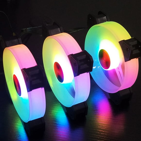 FESTFENDS 2Pcs 14cm Desktop Computer Rgb Fans with Noise Reduction and ABS Material
