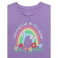 thumbnail image 3 of 365 Kids by Garanimals Girls Graphic Print Tee with Short Puff Sleeves, Sizes 4-10, 3 of 3