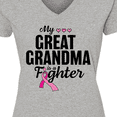 thumbnail image 4 of Inktastic Breast Cancer Awareness My Great Grandma is a Fighter Women's V-Neck T-Shirt, 4 of 5
