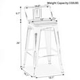 thumbnail image 4 of Bar Stools Set of 4 Bar Height Metal Barstools with Wood Seat Low Back Kitchen Bar Chairs, 4 of 4