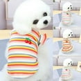 thumbnail image 1 of Flmtop Pet Shirt Round Neck Breathable Striped Design Dog Two-legged Vest for Summer Orange, 1 of 9