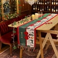 thumbnail image 4 of Hxlamzoo Christmas Table Flag & Printed Rectangular Tablecloth with Fringe - Red & Gray Holiday Home Decor, Soft Cloth 120x35cm for Festive Party Decorations, 4 of 7