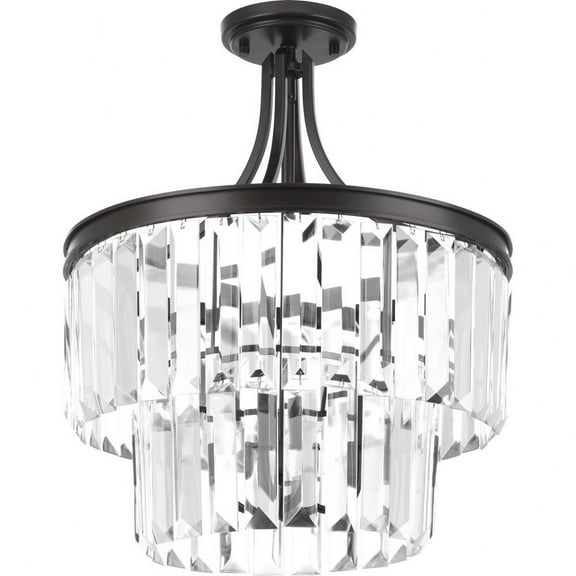P2326-20-Progress Lighting-Glimmer - Close-to-Ceiling Light - 3 Light - Drop Shade in Luxe and New Traditional and Transitional style - 16.25 Inches