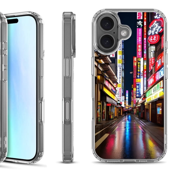 For iPhone 17 Shockproof Protective Phone Case, by OneToughShield - Neon Street