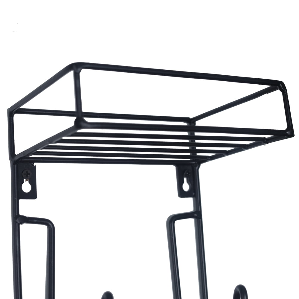 Kepooman Six Levels Modern Wall Mount Towel Rack Holder with Top Shelf, Black Kepooman Six Levels Modern Wall Mount Towel Rack Holder with Top Shelf, Black